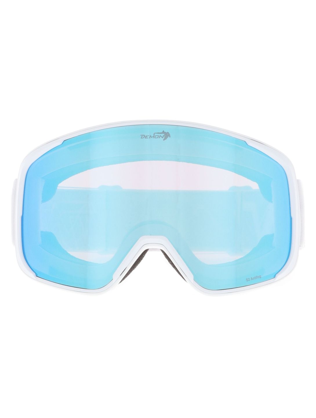 Demon, Provider gafas de esquí unisex Matt White Blue - Orange Blue Mirror 