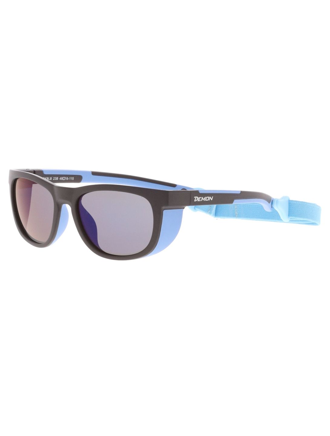 Demon, Rock gafas de sol niños Rubber Black - Blue Mirror negro 