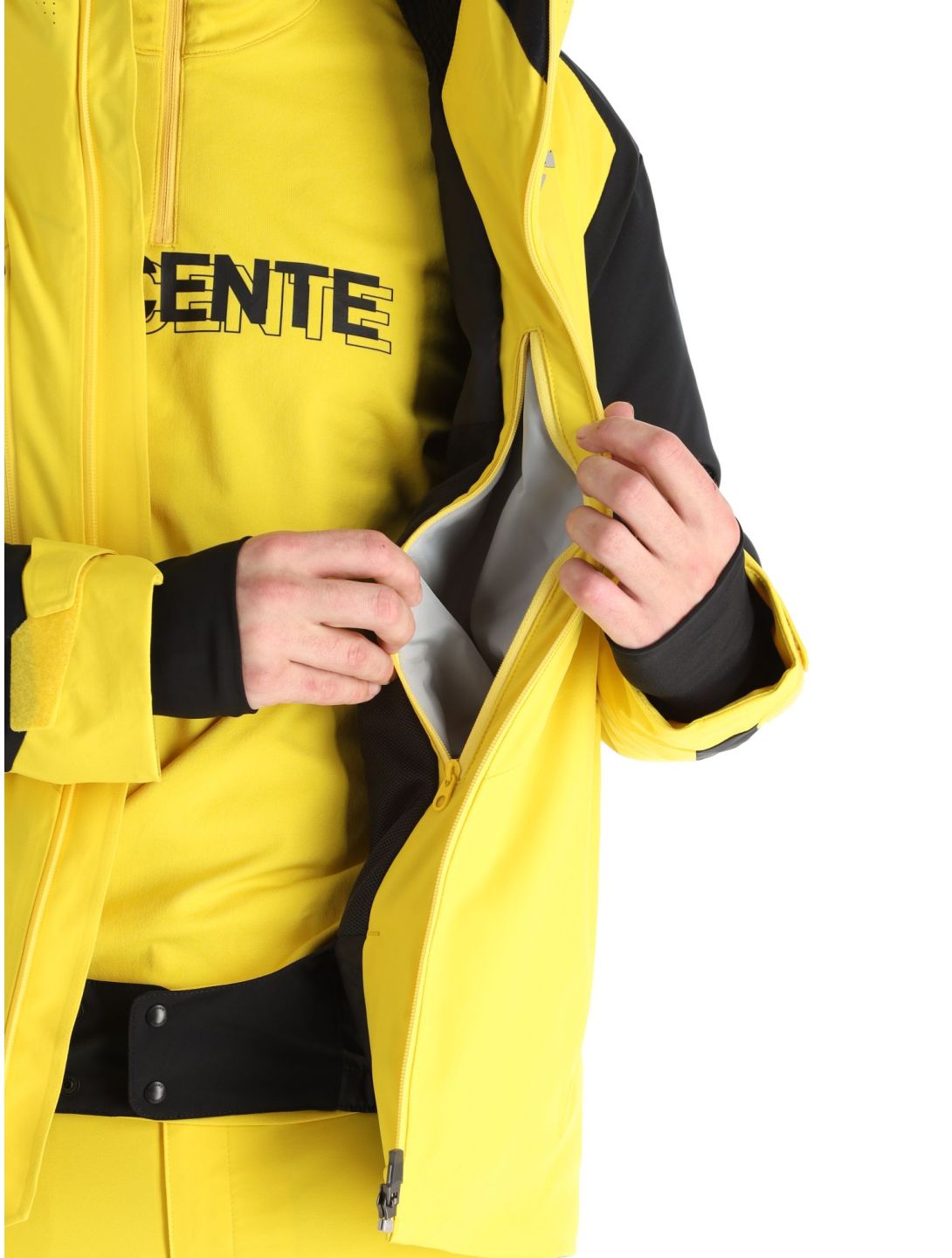 Descente, Chester chaqueta de esquí hombres Warbler Yellow amarillo, negro 