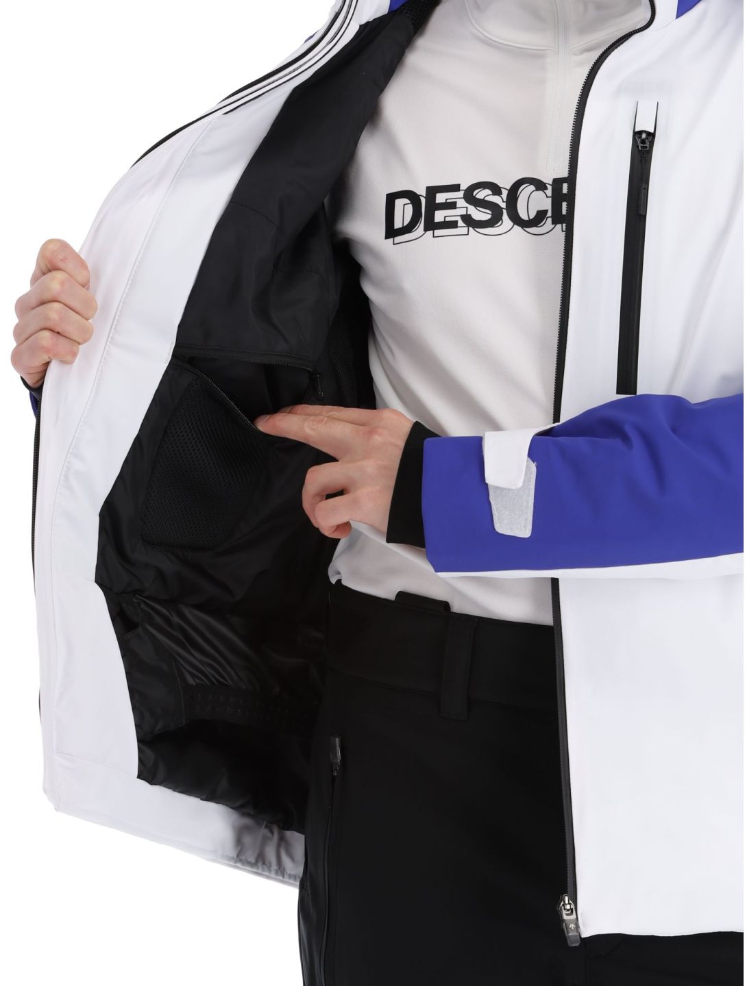 Descente, Paddy chaqueta de esquí hombres Super White azul, blanco 