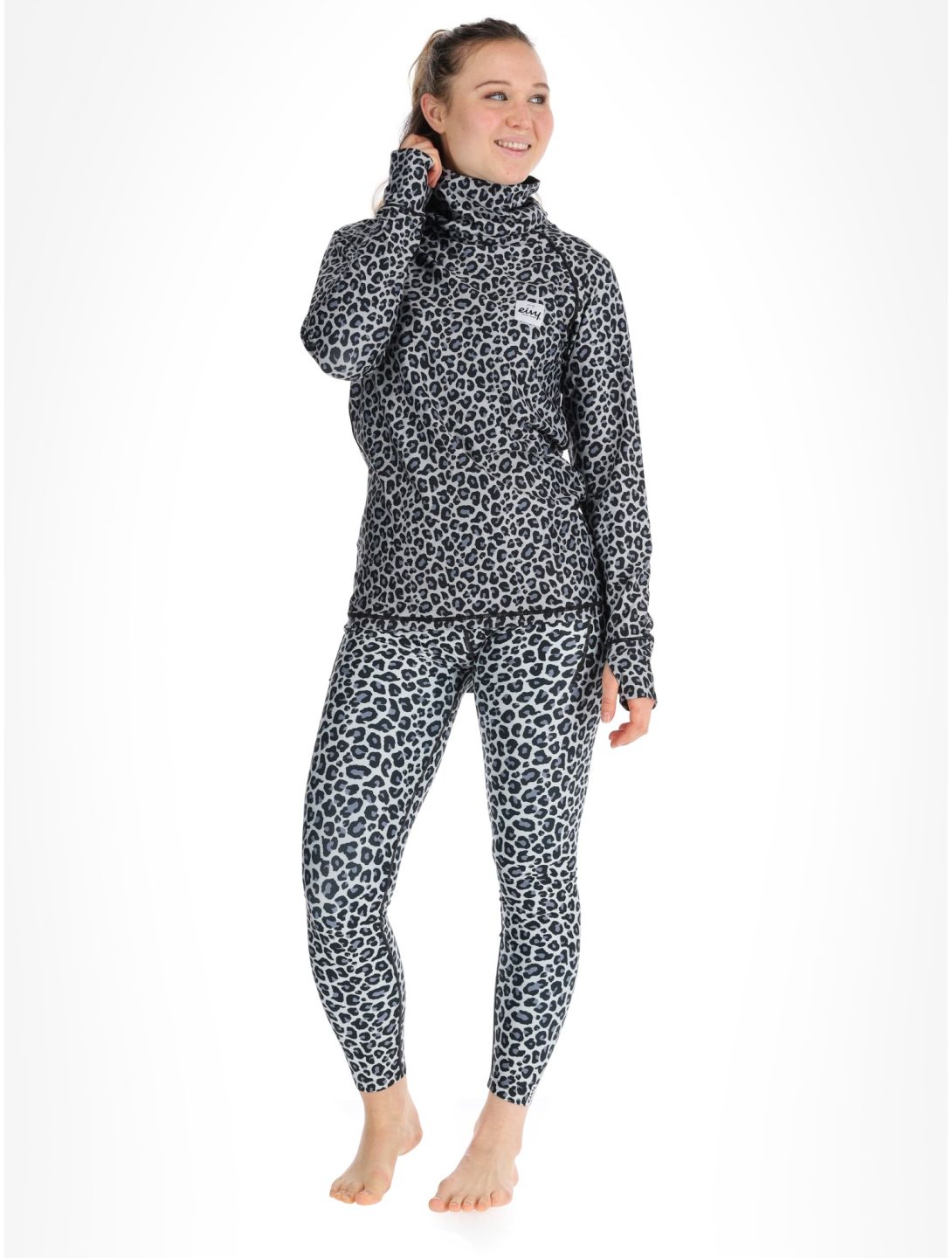 Eivy, Icecold Gaiter camisa termoactiva mujeres Snow Leopard blanco 