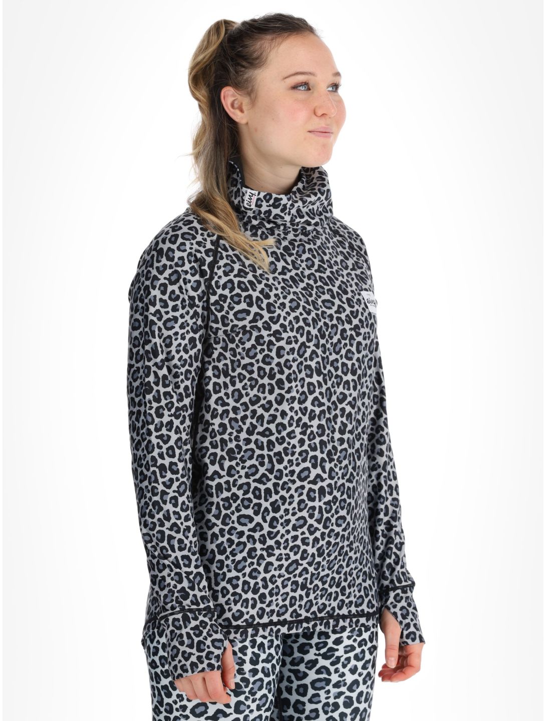 Eivy, Icecold Gaiter camisa termoactiva mujeres Snow Leopard blanco 