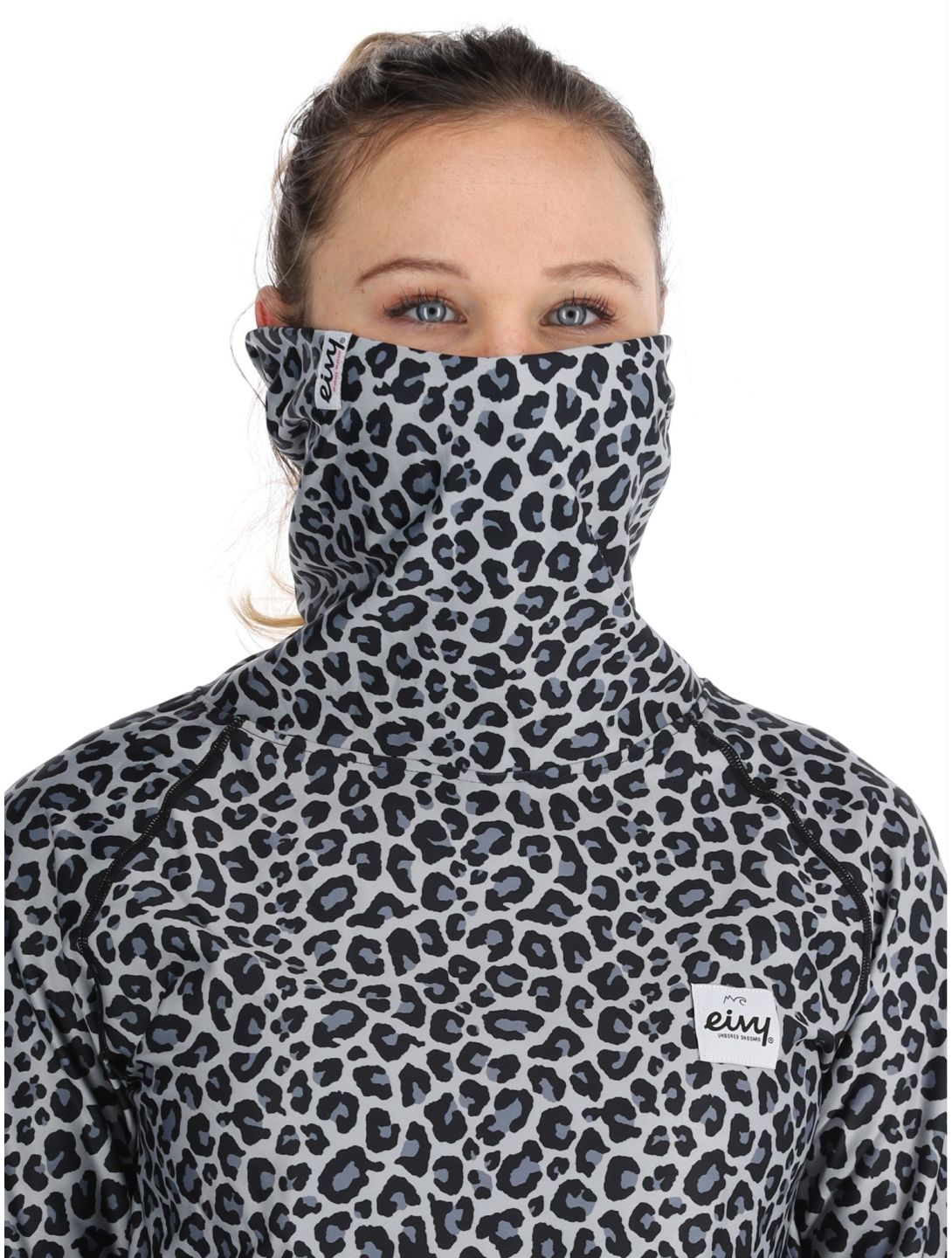 Eivy, Icecold Gaiter camisa termoactiva mujeres Snow Leopard blanco 