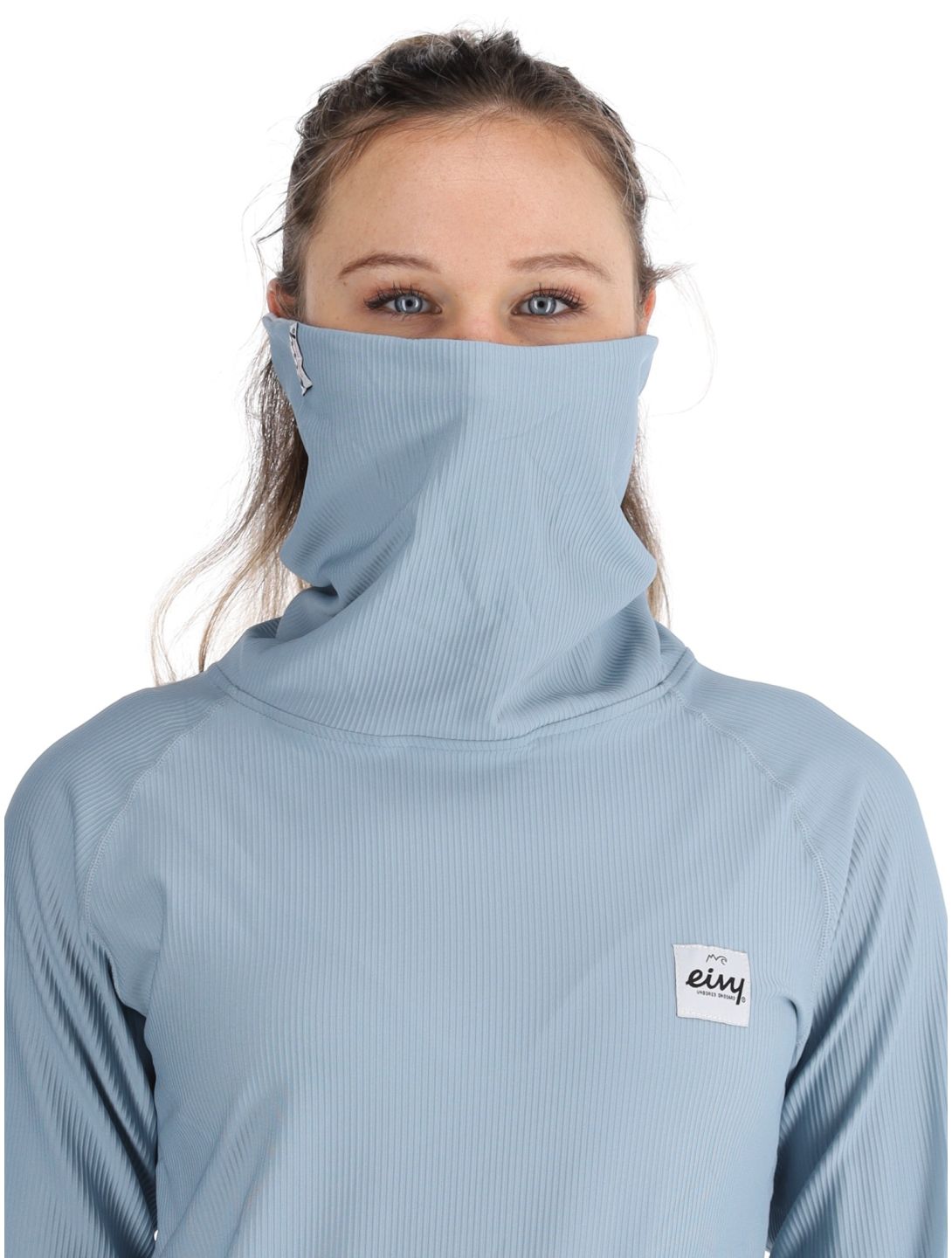 Eivy, Icecold Gaiter Rib camisa termoactiva mujeres Faded Fog azul 