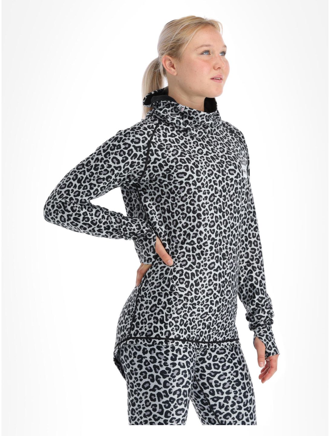 Eivy, Icecold Gaiter camisa termoactiva mujeres Snow Leopard blanco 