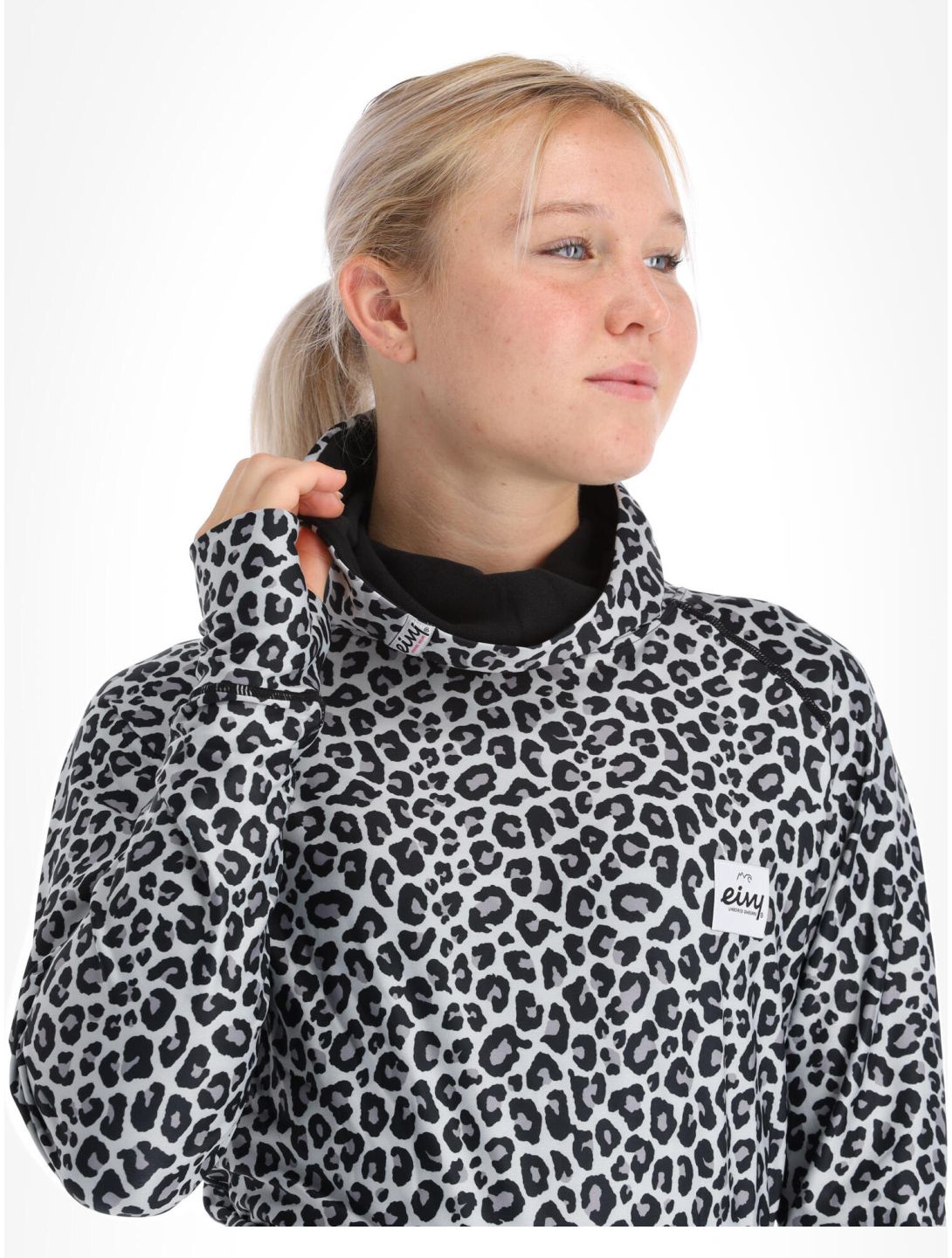 Eivy, Icecold Gaiter camisa termoactiva mujeres Snow Leopard blanco 