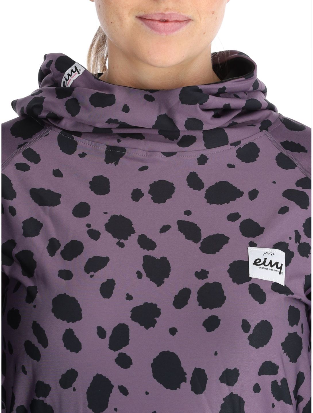 Eivy, Icecold Hood camisa termoactiva mujeres Purple Cheetah negro, púrpura 