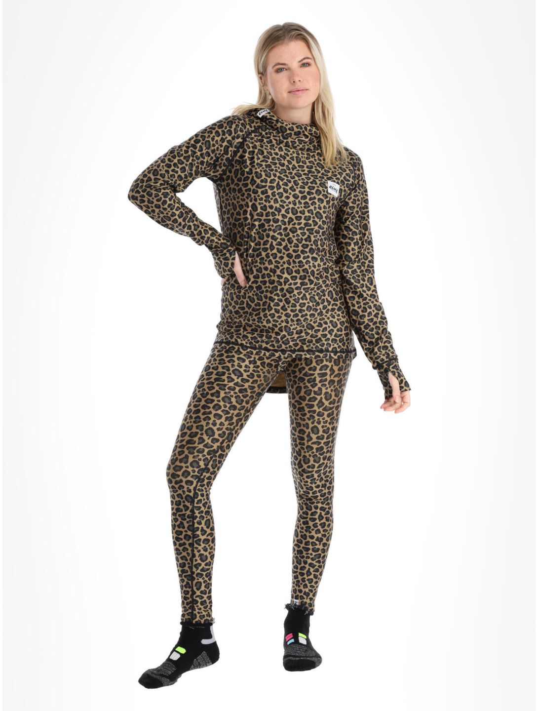 Eivy, Icecold Hood camisa termoactiva mujeres Leopard marrón 