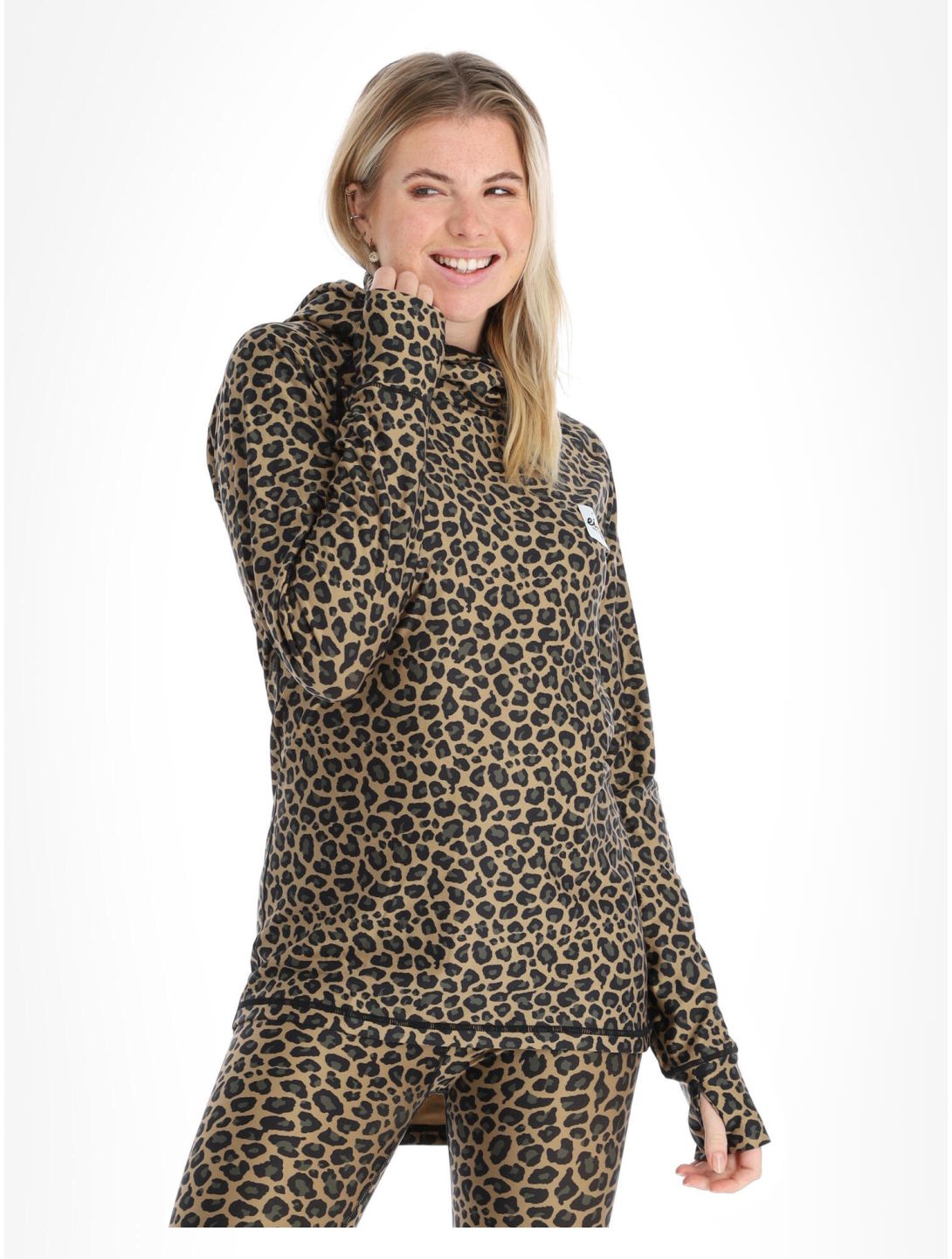 Eivy, Icecold Hood camisa termoactiva mujeres Leopard marrón 