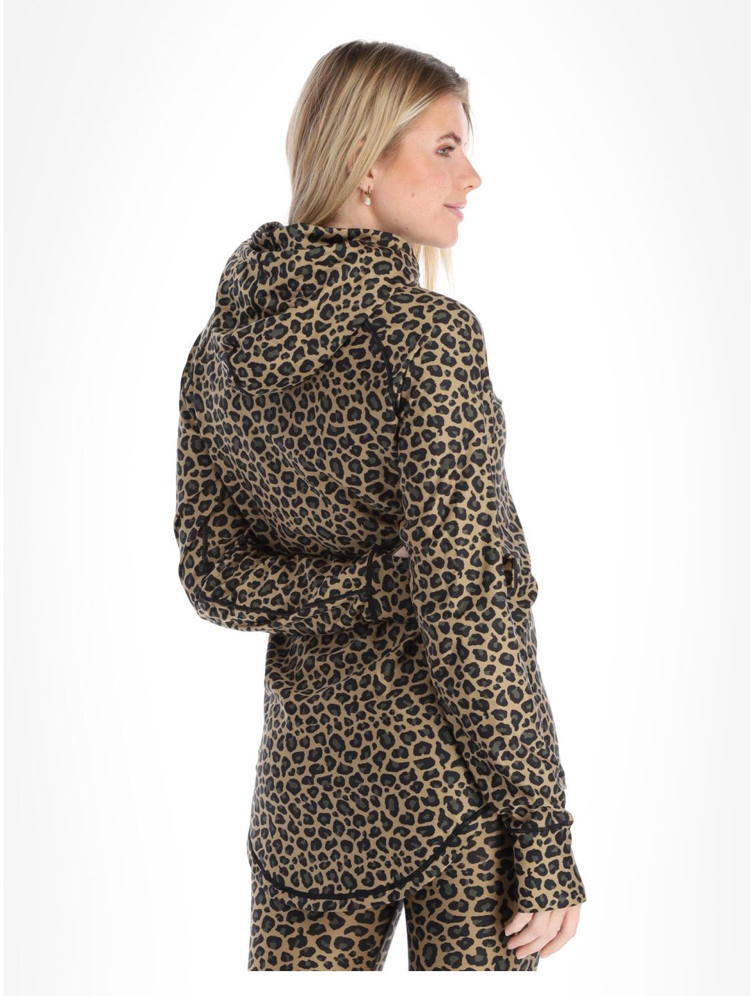 Eivy, Icecold Hood camisa termoactiva mujeres Leopard marrón 