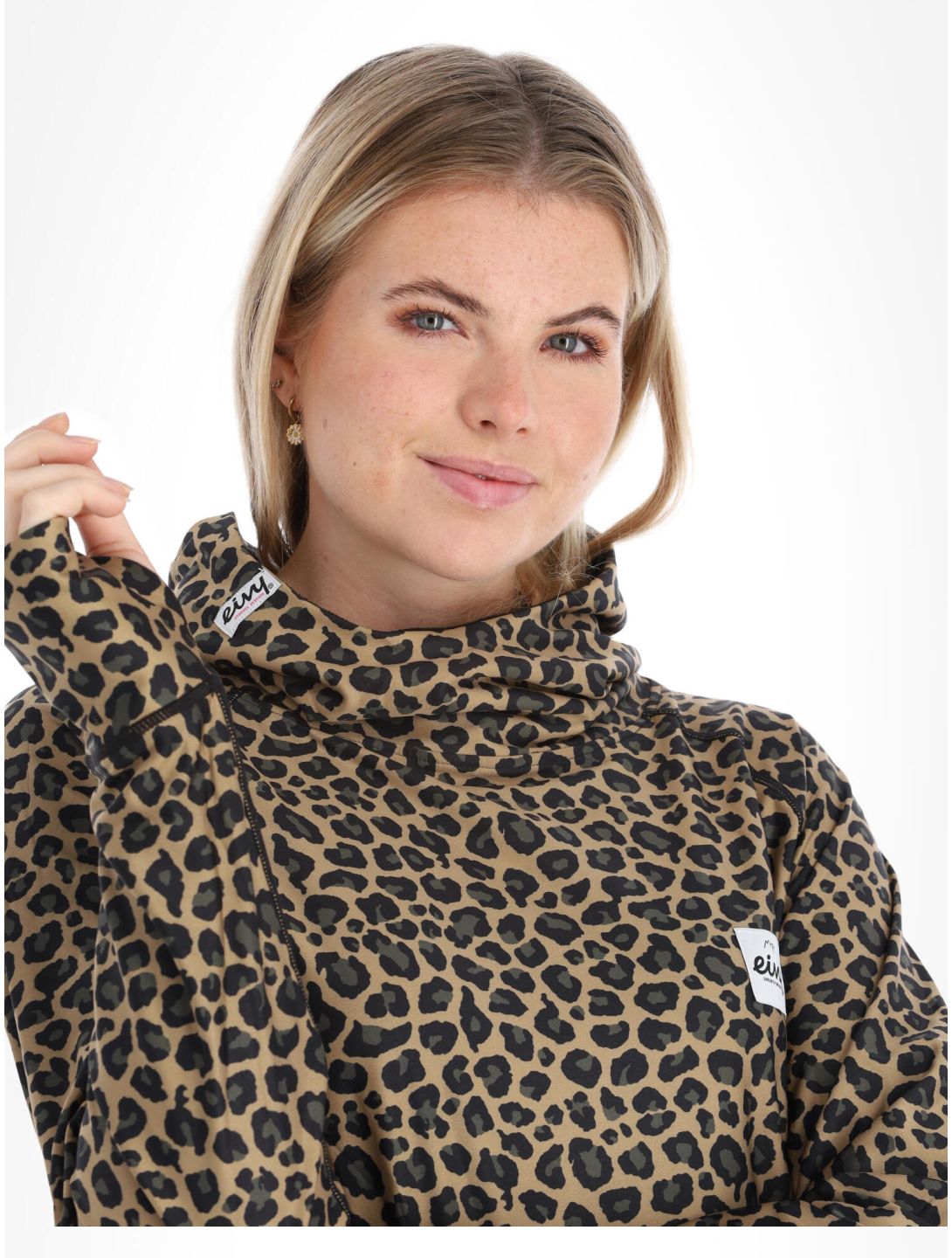 Eivy, Icecold Hood camisa termoactiva mujeres Leopard marrón 