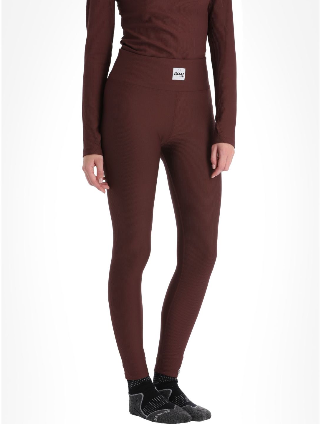 Eivy, Icecold Rib Tights pantalón termoactivo mujeres Wine borgoña 