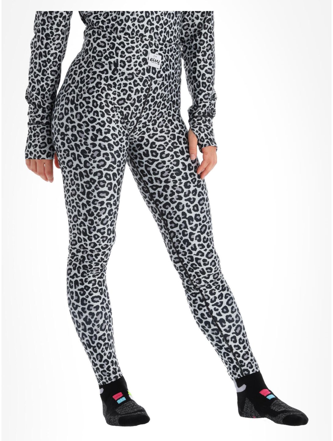 Eivy, Icecold Tights pantalón termoactivo mujeres Snow Leopard blanco 