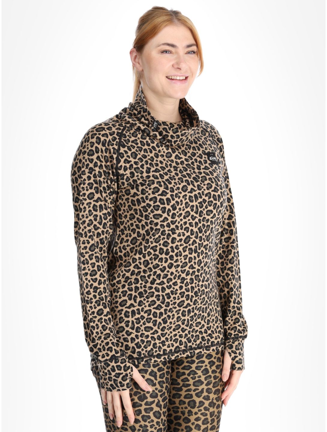 Eivy, Icecold Wool camisa termoactiva mujeres Leopard marrón 