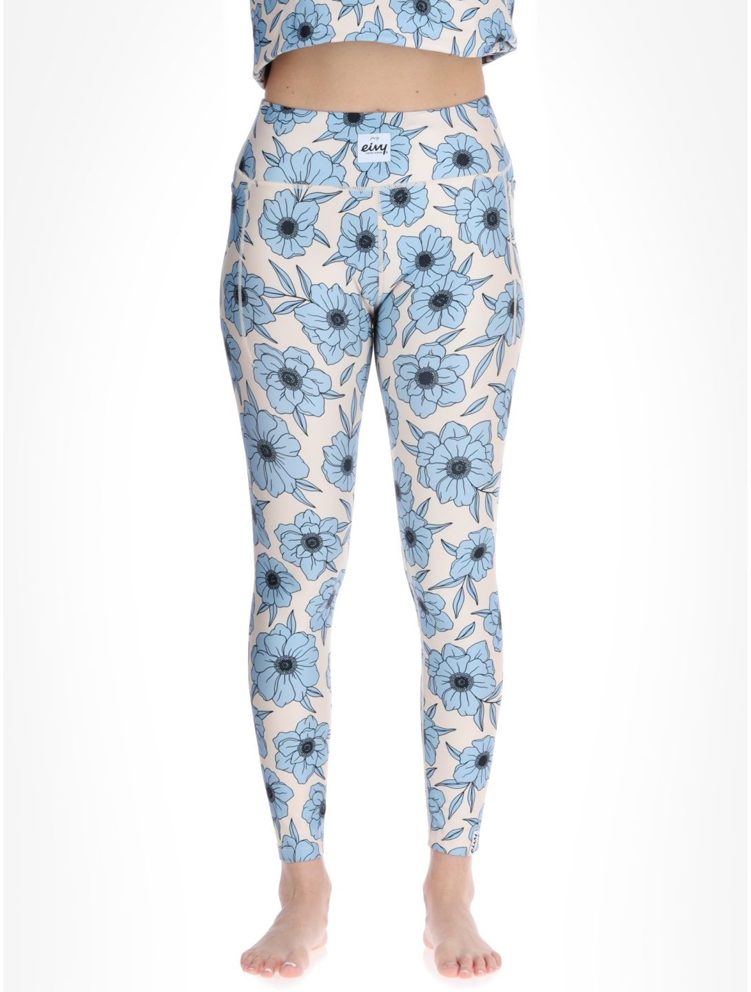 Eivy, Pocket pantalón termoactivo mujeres Blue Flower azul, blanco 