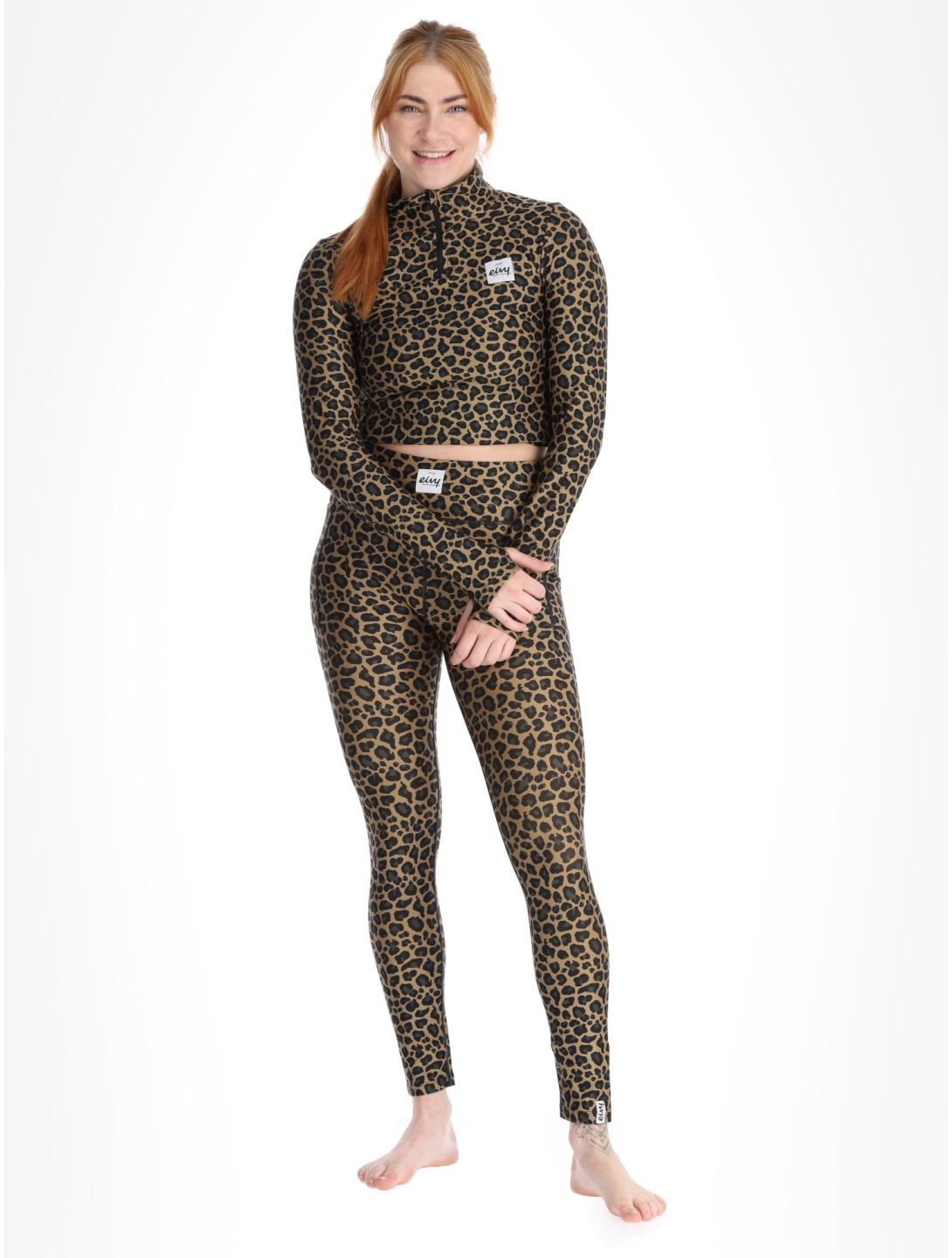 Eivy, Pocket pantalón termoactivo mujeres Leopard marrón 