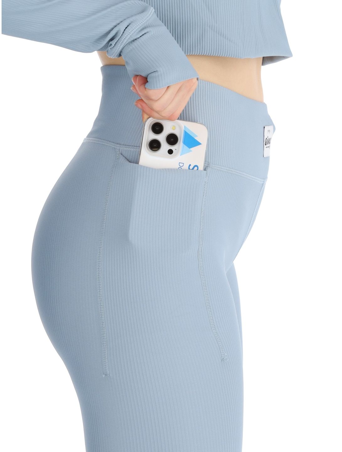 Eivy, Pocket Rib pantalón termoactivo mujeres Faded Fog azul 