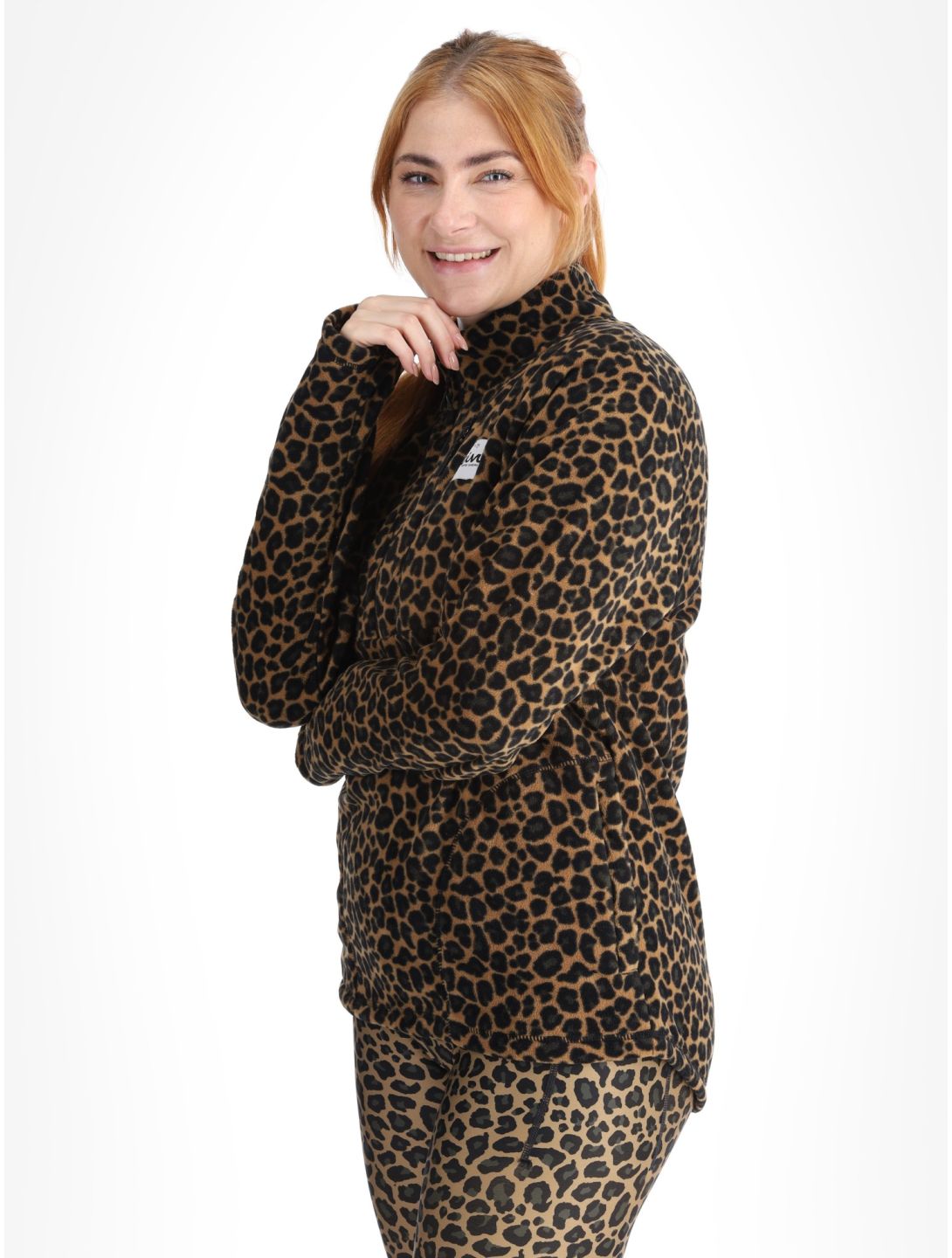 Eivy, Techlight Halfzip Fleece sudadera mujeres Leopard marrón 