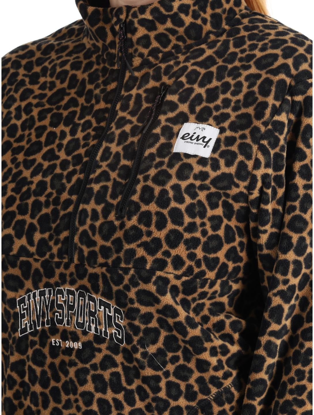 Eivy, Techlight Halfzip Fleece sudadera mujeres Leopard marrón 