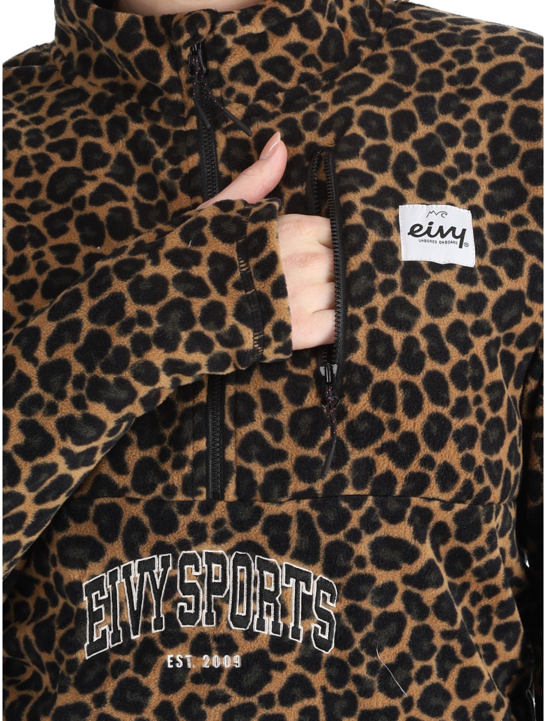 Eivy, Techlight Halfzip Fleece sudadera mujeres Leopard marrón 