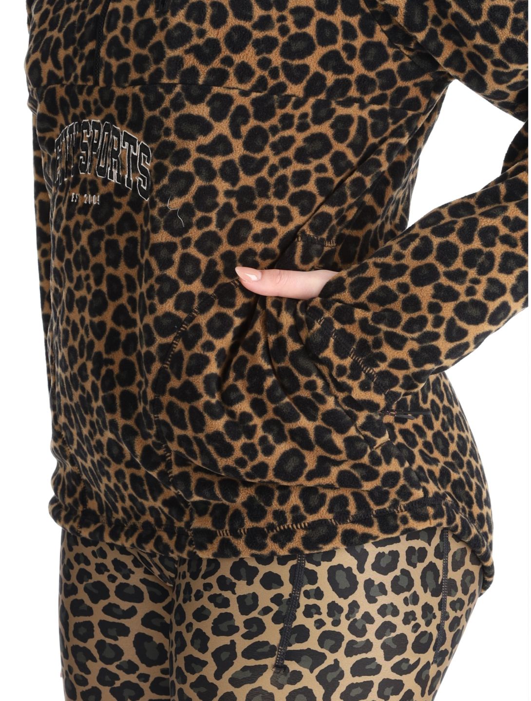 Eivy, Techlight Halfzip Fleece sudadera mujeres Leopard marrón 