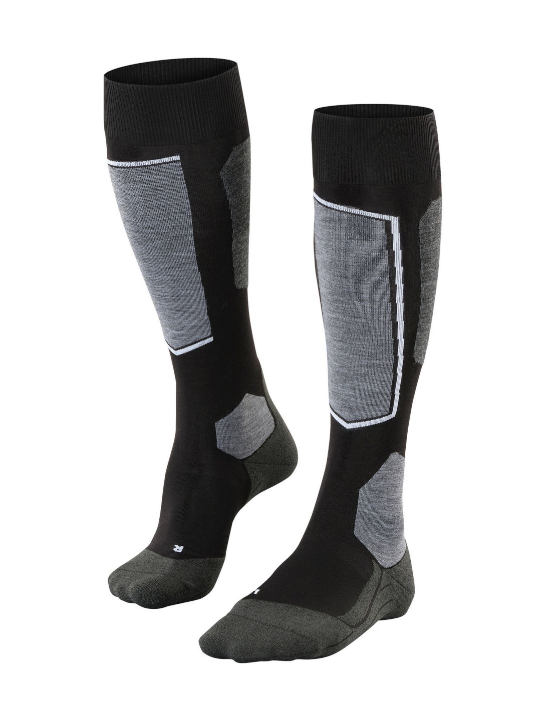 Falke, SK6 Pro calcetines de esquí hombres Black Mix gris, negro 