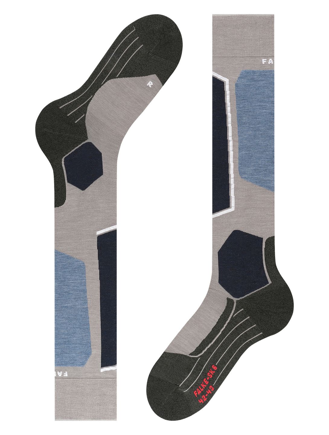 Falke, SK6 Pro calcetines de esquí hombres M. Grey Melange gris 