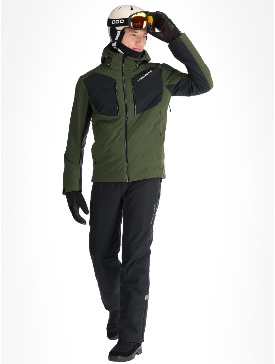 Fischer, Anniversary chaqueta de esquí hombres R.Green-R.Green-Black 