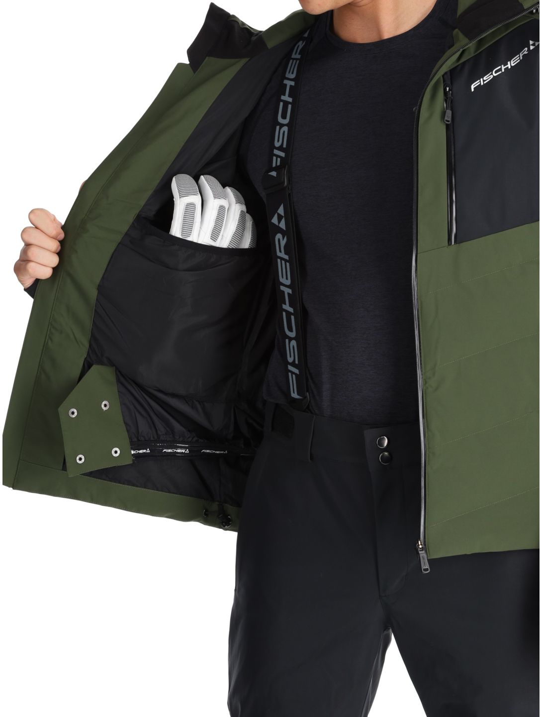 Fischer, Anniversary chaqueta de esquí hombres R.Green-R.Green-Black 