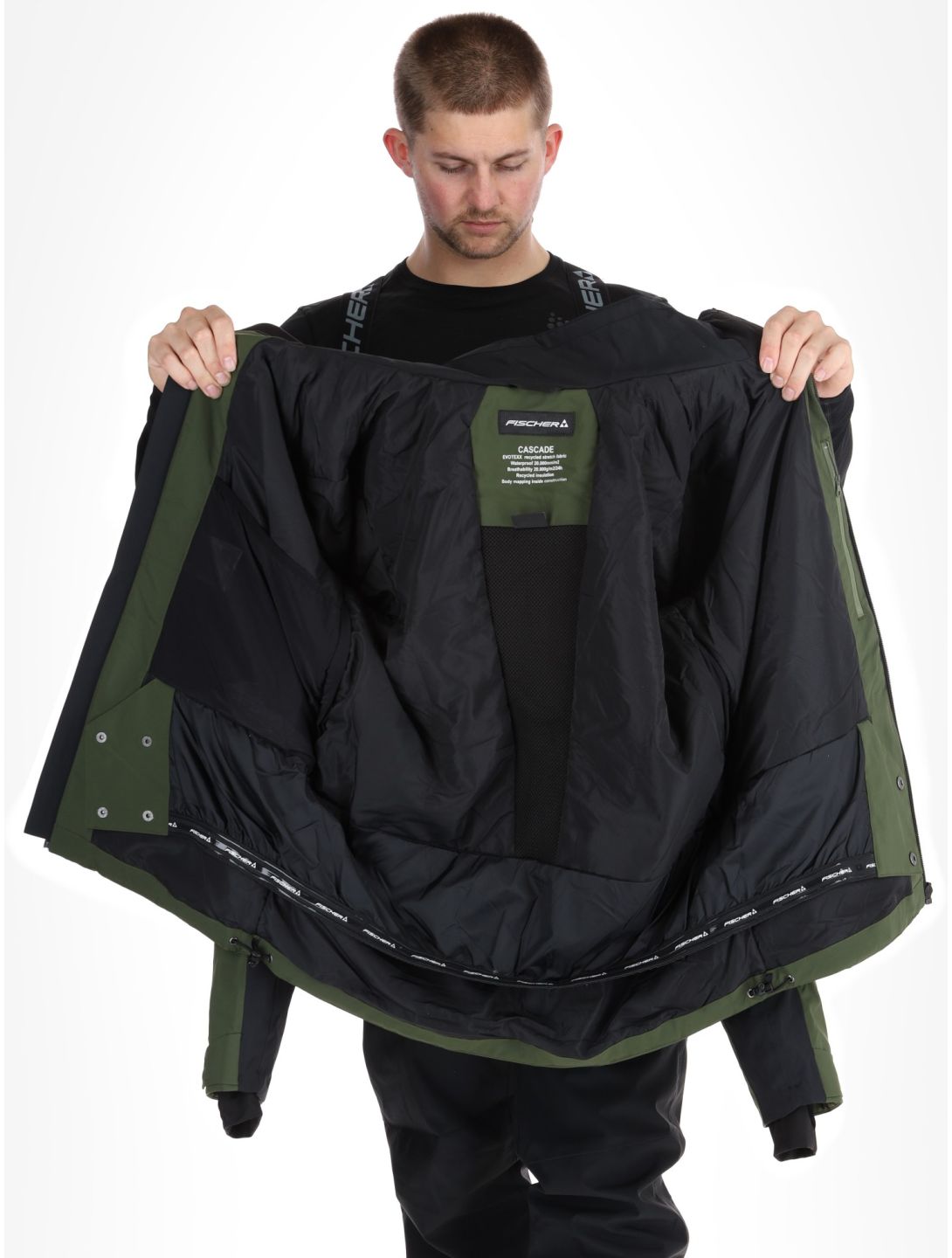 Fischer, Cascade chaqueta de esquí hombres R.Green-R.Green-Black 