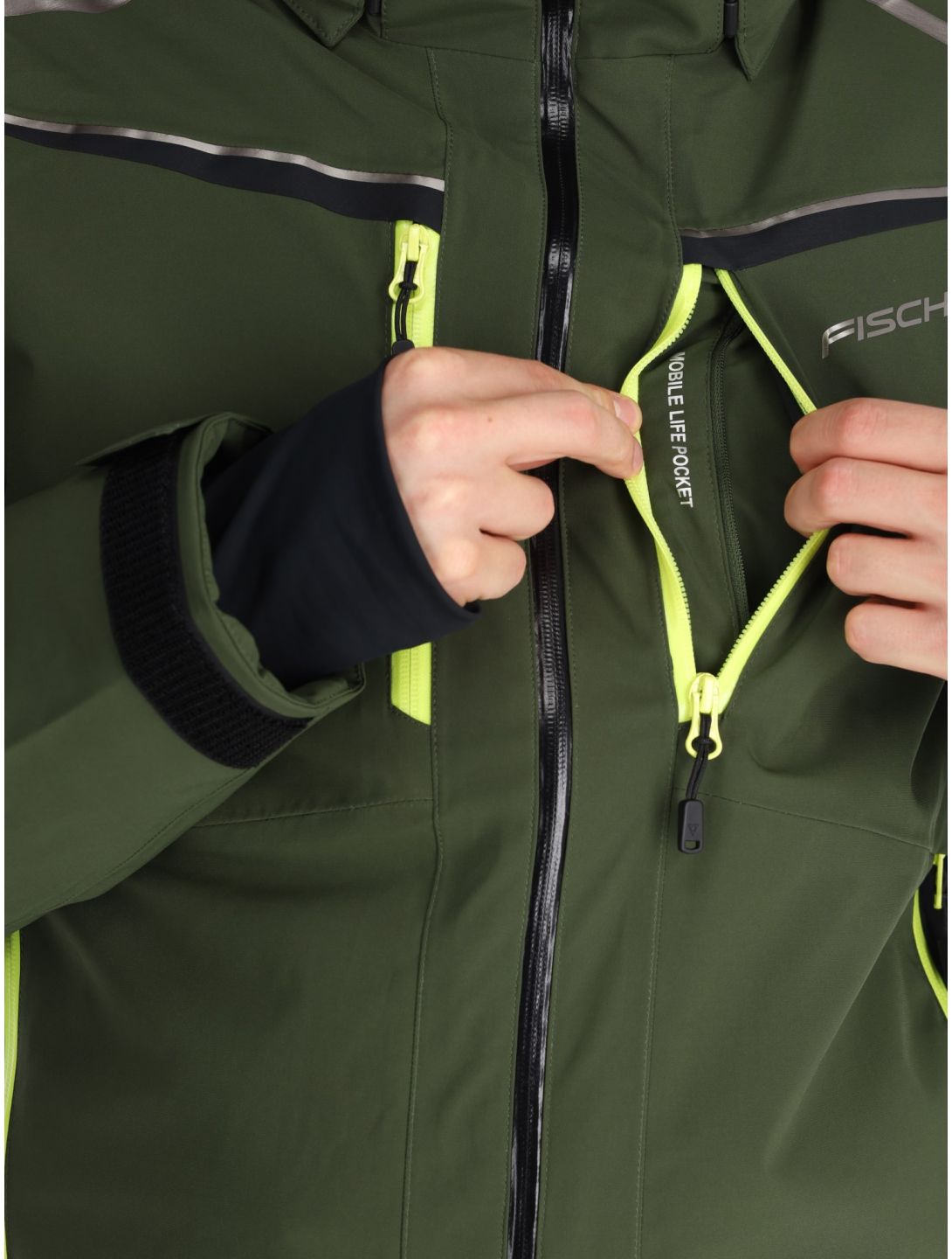 Fischer, RC4 chaqueta de esquí hombres Rifle Green verde 