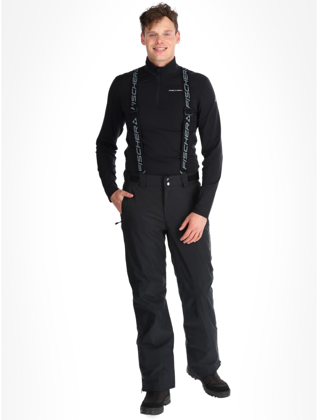 Fischer, RC4 pantalones de esquí hombres Black negro 