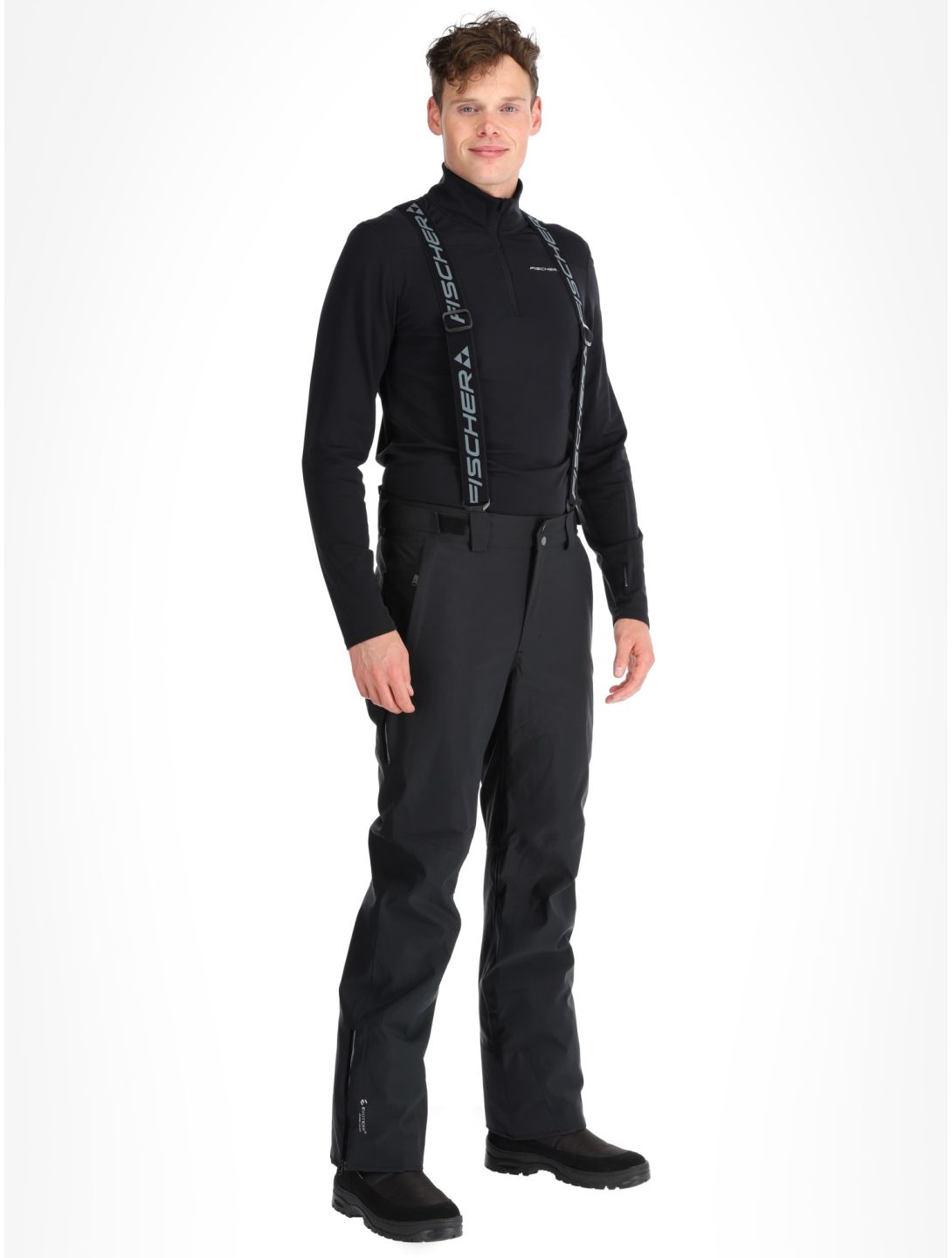 Fischer, RC4 pantalones de esquí hombres Black negro 