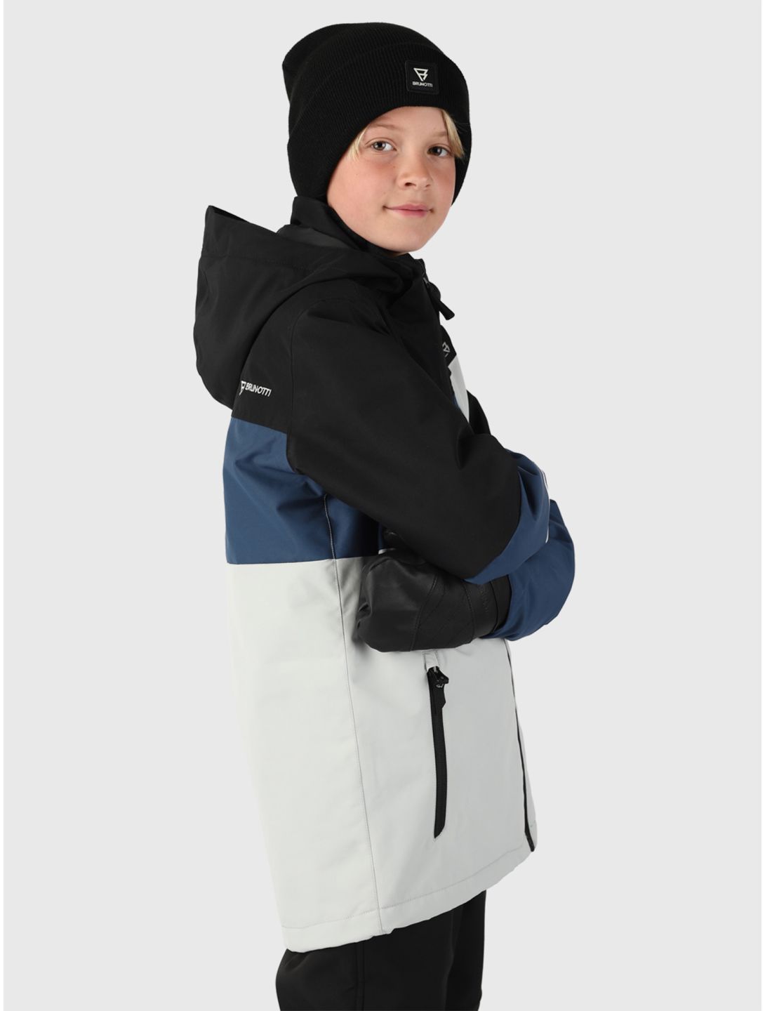 Brunotti, Flynnery chaqueta de esquí niños Stone Grey azul, gris, negro 