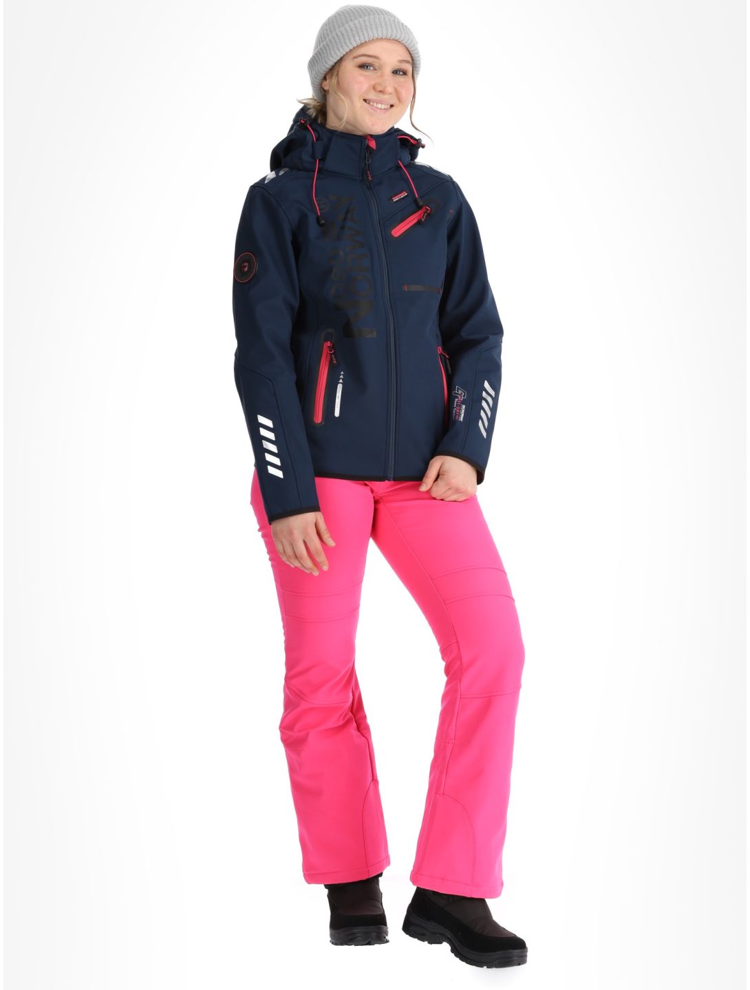 Geographical Norway, Reine chaqueta de esquí softshell mujeres Navy / Pink azul, rosa 