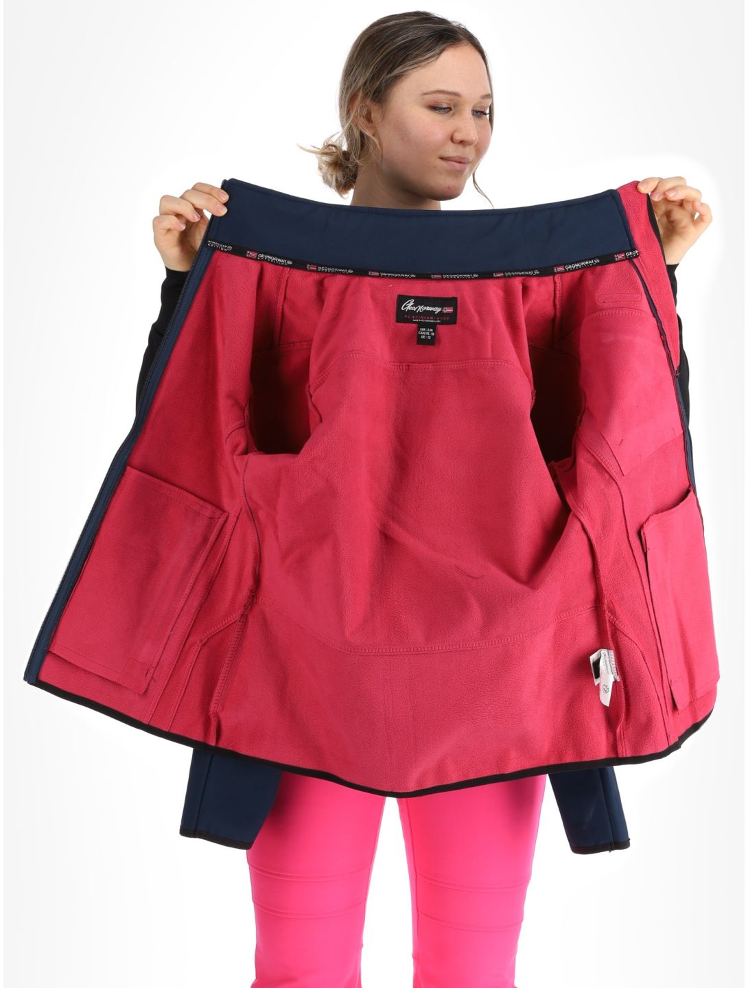 Geographical Norway, Reine chaqueta de esquí softshell mujeres Navy / Pink azul, rosa 