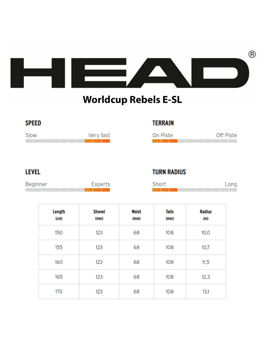 Head, WC Rebels e-SL + FF 11 GW (2023/24) esquís unisex 