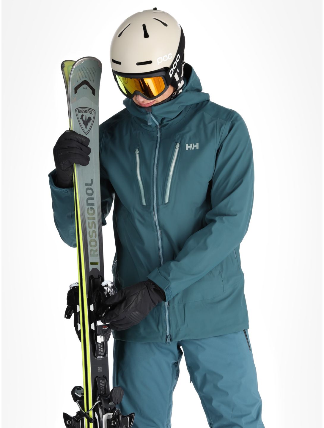 Helly Hansen, Alpha 3L Long Shell chaqueta de esquí hardshell hombres Dark Creek verde 