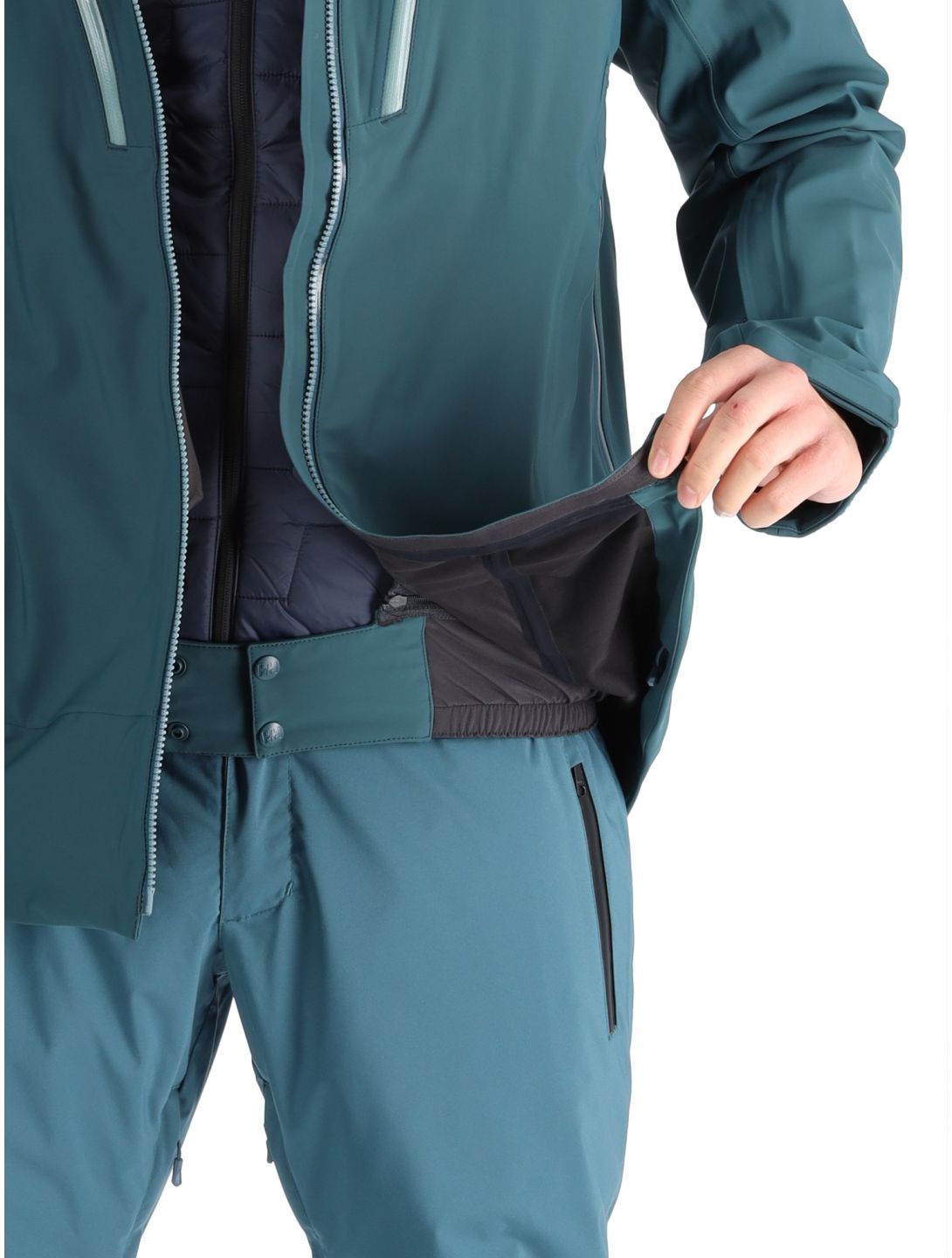 Helly Hansen, Alpha 3L Long Shell chaqueta de esquí hardshell hombres Dark Creek verde 