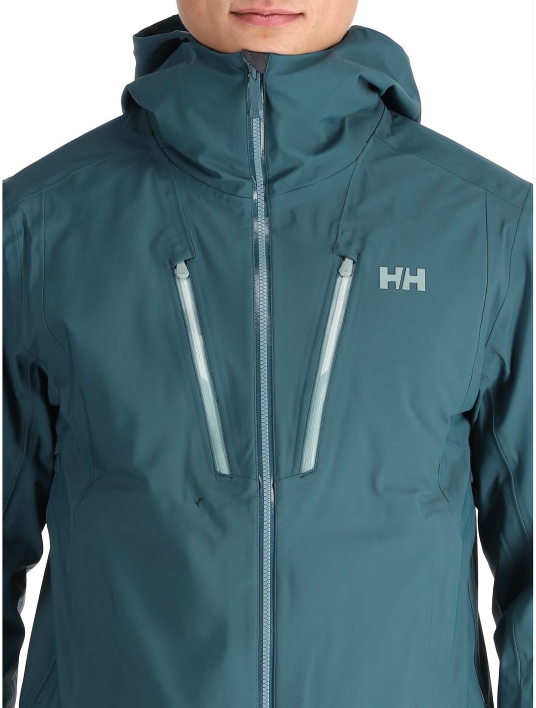 Helly Hansen, Alpha 3L Long Shell chaqueta de esquí hardshell hombres Dark Creek verde 