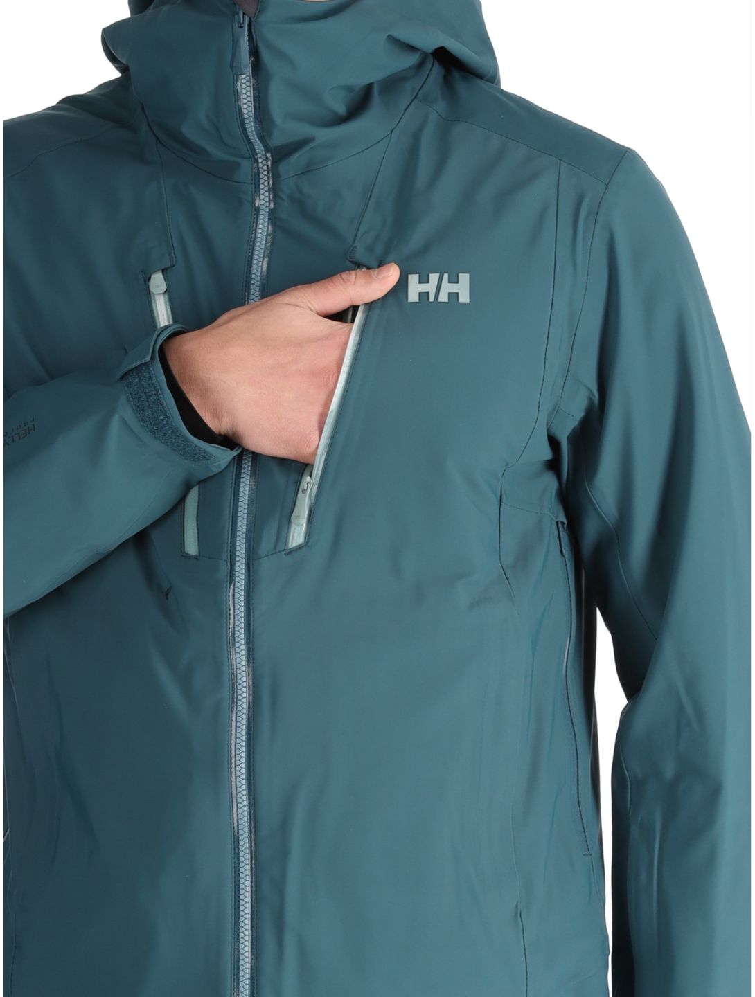 Helly Hansen, Alpha 3L Long Shell chaqueta de esquí hardshell hombres Dark Creek verde 