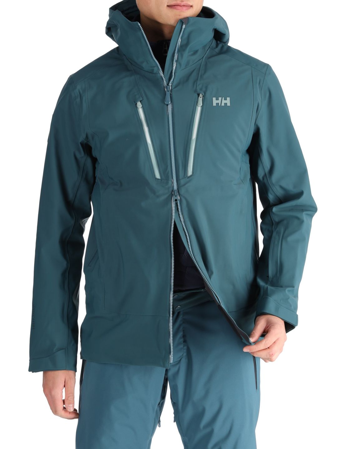 Helly Hansen, Alpha 3L Long Shell chaqueta de esquí hardshell hombres Dark Creek verde 