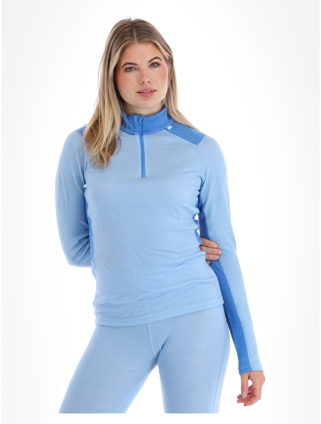 Helly Hansen, W Lifa Merino Midweight 1/2 Zip jersey mujeres Bright Blue azul 