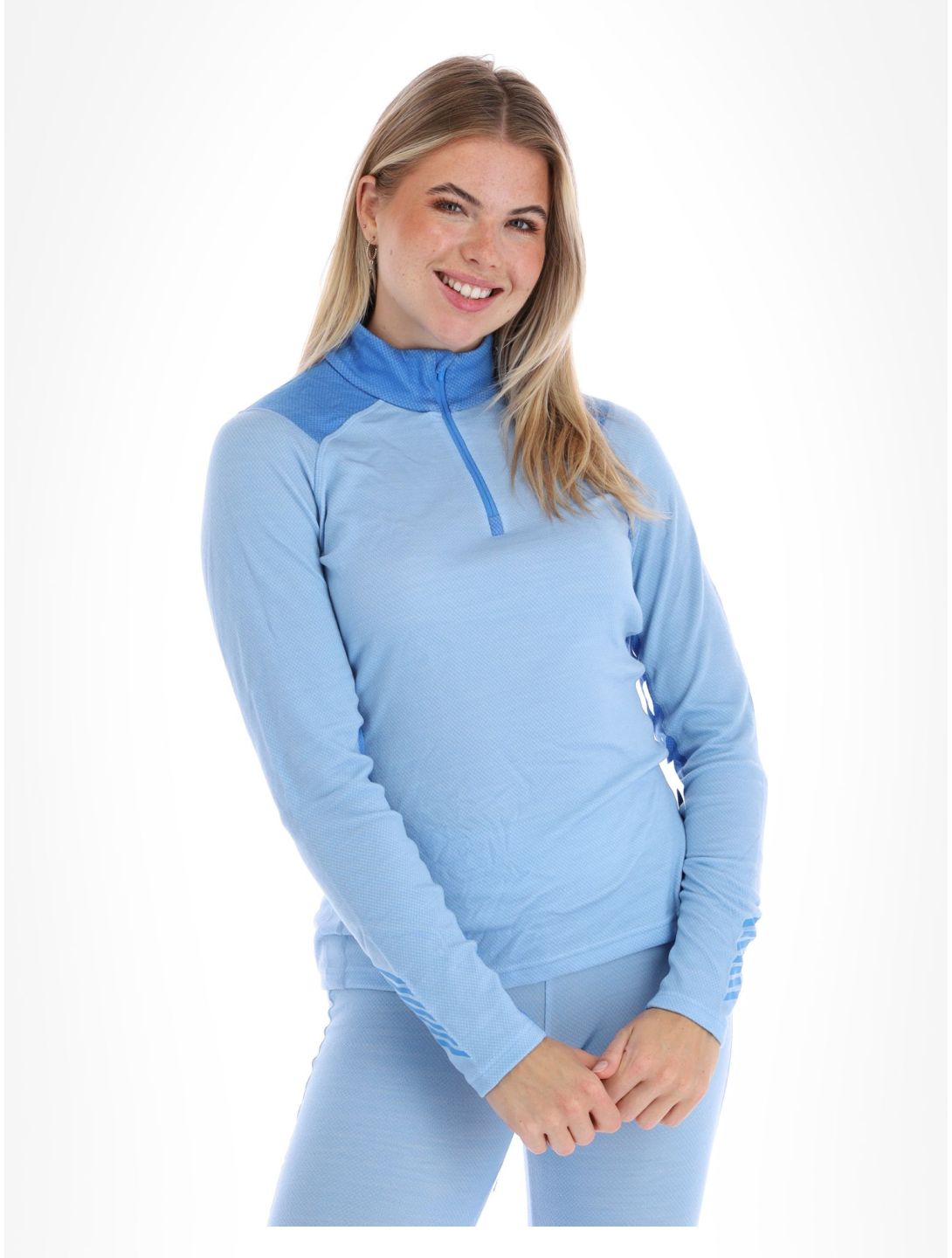 Helly Hansen, W Lifa Merino Midweight 1/2 Zip jersey mujeres Bright Blue azul 