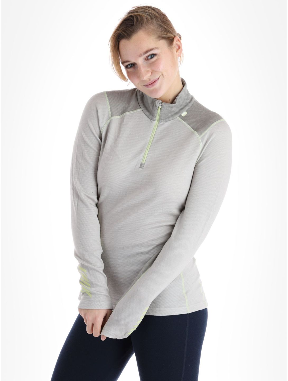 Helly Hansen, Lifa Merino Midweight 1/2 Zip jersey mujeres Mellow Grey gris 