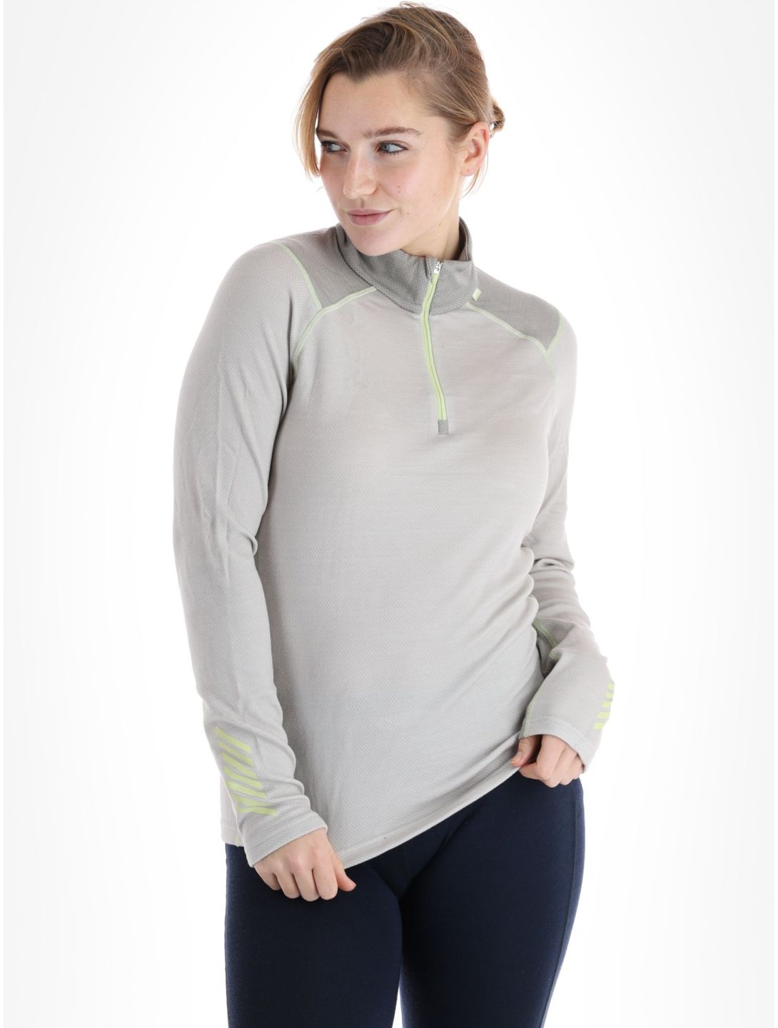 Helly Hansen, Lifa Merino Midweight 1/2 Zip jersey mujeres Mellow Grey gris 