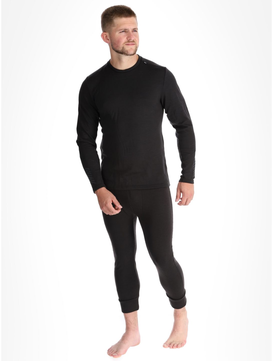 Helly Hansen, Lifa Merino Midweight Crew camisa termoactiva hombres Black negro 