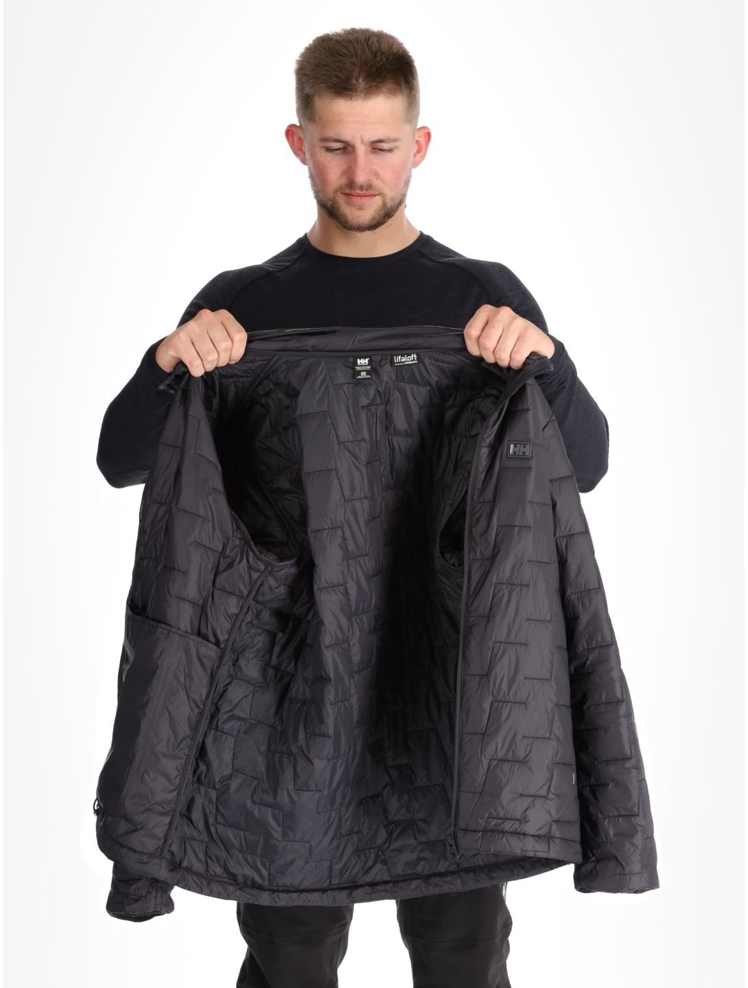 Helly Hansen, Lifaloft Insulator chaqueta de plumas hombres Black Matt negro 