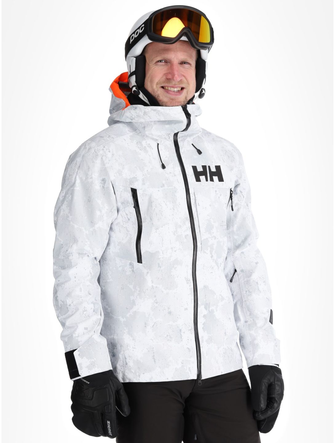 Helly Hansen, Sogn Shell 2.0 chaqueta de esquí hardshell hombres Grey Fog Snow Camo AOP blanco, gris 