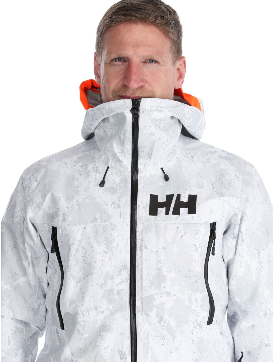 Helly Hansen, Sogn Shell 2.0 chaqueta de esquí hardshell hombres Grey Fog Snow Camo AOP blanco, gris 